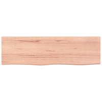 Produktbild för Bänkskiva badrum ljusbrun 100x30x(2-4) cm behandlat massivt trä