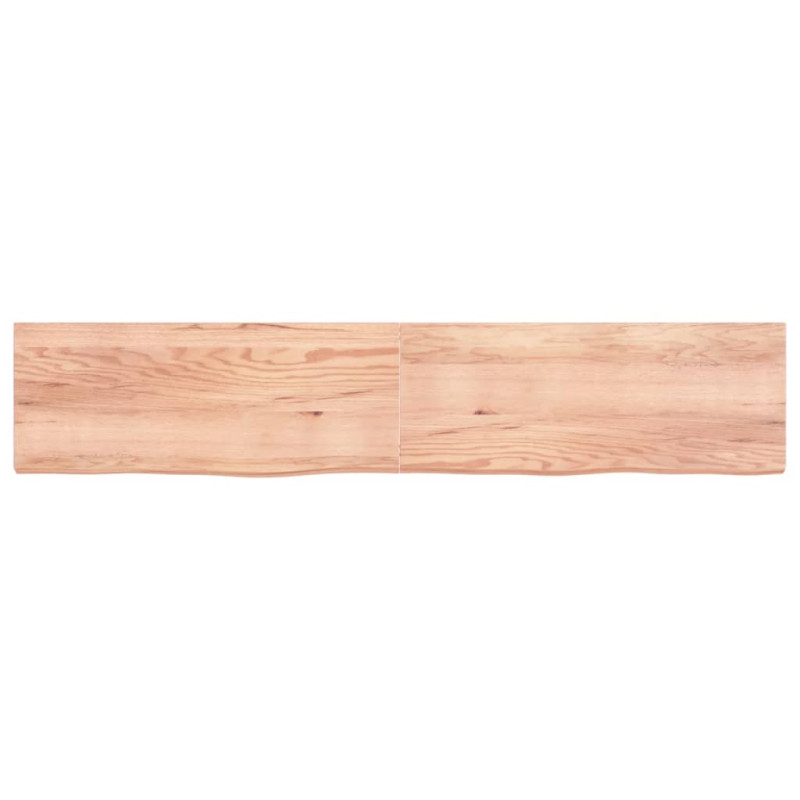 Produktbild för Bänkskiva badrum ljusbrun 200x40x(2-6) cm behandlat massivt trä