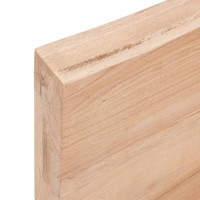 Produktbild för Bänkskiva badrum ljusbrun 200x40x(2-6) cm behandlat massivt trä