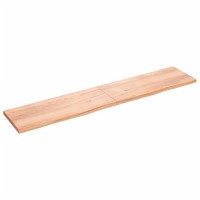 Produktbild för Bänkskiva badrum ljusbrun 200x40x(2-4) cm behandlat massivt trä