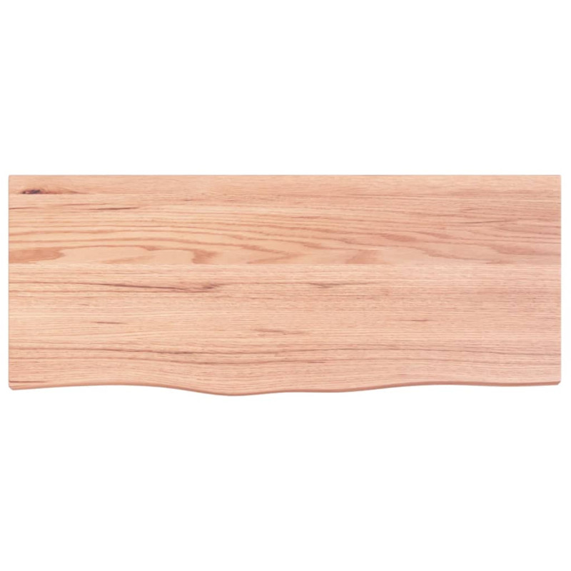 Produktbild för Bänkskiva badrum ljusbrun 100x40x(2-6) cm behandlat massivt trä