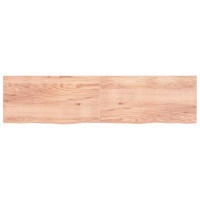 Produktbild för Bänkskiva badrum ljusbrun 200x50x(2-4) cm behandlat massivt trä