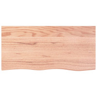 Produktbild för Bänkskiva badrum ljusbrun 100x50x2 cm behandlat massivt trä