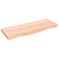 Produktbild för Bänkskiva för badrum 100x40x(2-6) cm obehandlat massivt trä