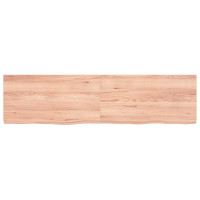 Produktbild för Bänkskiva badrum ljusbrun 120x30x(2-4) cm behandlat massivt trä