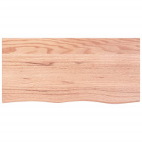 Miniatyr av produktbild för Bänkskiva badrum ljusbrun 100x50x(2-4) cm behandlat massivt trä