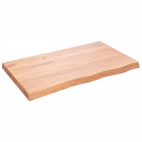 Produktbild för Bänkskiva badrum ljusbrun 100x60x(2-6) cm behandlat massivt trä