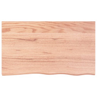 Produktbild för Bänkskiva badrum ljusbrun 100x60x(2-6) cm behandlat massivt trä