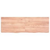 Miniatyr av produktbild för Bänkskiva badrum ljusbrun 120x40x(2-6) cm behandlat massivt trä
