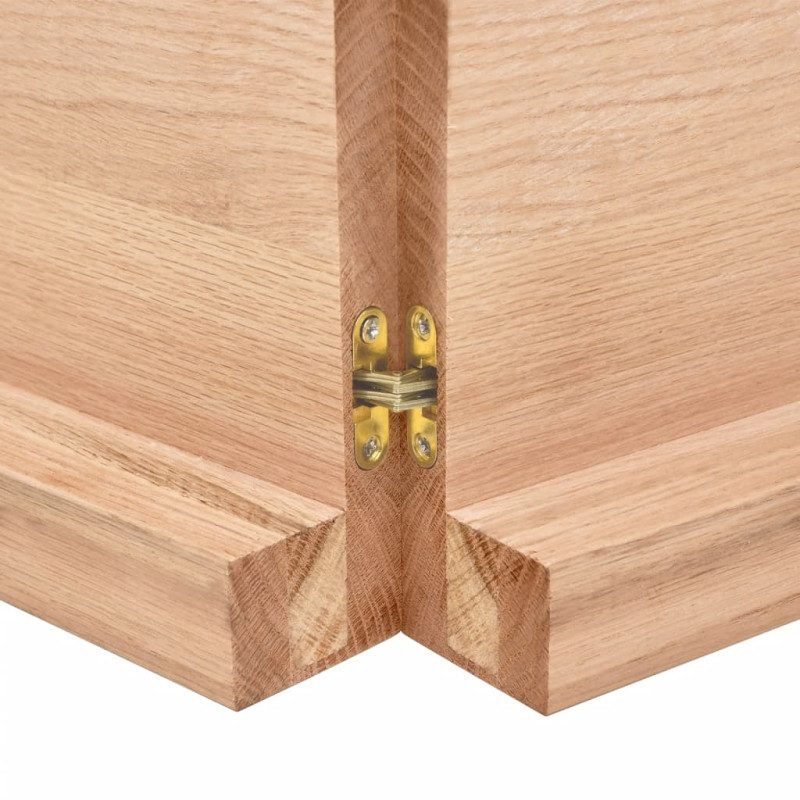 Produktbild för Bänkskiva badrum ljusbrun 120x40x(2-6) cm behandlat massivt trä