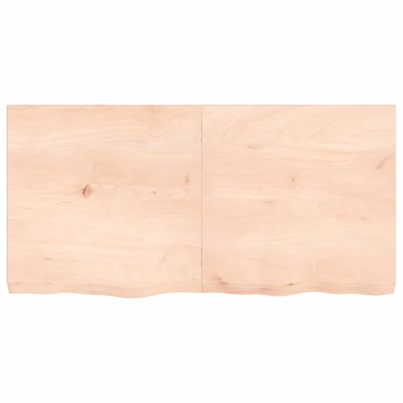 Produktbild för Bänkskiva för badrum 120x60x(2-6) cm obehandlat massivt trä