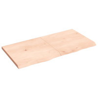 Produktbild för Bänkskiva för badrum 120x60x(2-4) cm obehandlat massivt trä