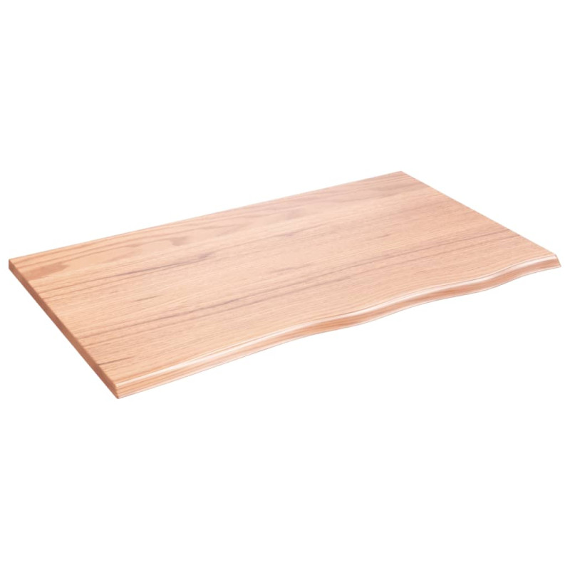 Produktbild för Bänkskiva badrum ljusbrun 100x60x2 cm behandlat massivt trä