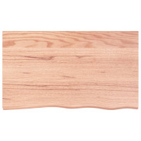 Miniatyr av produktbild för Bänkskiva badrum ljusbrun 100x60x2 cm behandlat massivt trä