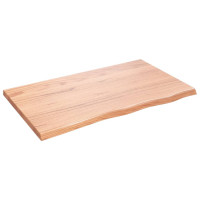 Produktbild för Bänkskiva badrum ljusbrun 100x60x(2-4) cm behandlat massivt trä