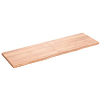 Produktbild för Bänkskiva badrum ljusbrun 160x50x(2-4) cm behandlat massivt trä