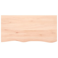 Produktbild för Bänkskiva för badrum 100x50x(2-6) cm obehandlat massivt trä