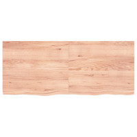 Produktbild för Bänkskiva badrum ljusbrun 120x50x(2-4) cm behandlat massivt trä