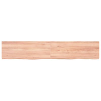 Miniatyr av produktbild för Bänkskiva badrum ljusbrun 160x30x(2-6) cm behandlat massivt trä