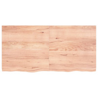 Miniatyr av produktbild för Bänkskiva badrum ljusbrun 120x60x(2-4) cm behandlat massivt trä