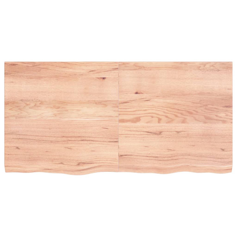 Produktbild för Bänkskiva badrum ljusbrun 120x60x(2-4) cm behandlat massivt trä