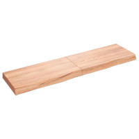 Produktbild för Bänkskiva badrum ljusbrun 120x30x(2-6) cm behandlat massivt trä