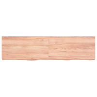 Produktbild för Bänkskiva badrum ljusbrun 120x30x(2-6) cm behandlat massivt trä