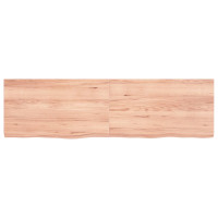 Miniatyr av produktbild för Bänkskiva badrum ljusbrun 140x40x(2-4) cm behandlat massivt trä