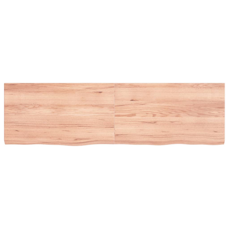 Produktbild för Bänkskiva badrum ljusbrun 140x40x(2-4) cm behandlat massivt trä