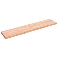 Produktbild för Bänkskiva badrum ljusbrun 140x30x(2-4) cm behandlat massivt trä