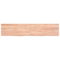 Produktbild för Bänkskiva badrum ljusbrun 140x30x(2-4) cm behandlat massivt trä