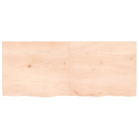 Produktbild för Bänkskiva för badrum 120x50x(2-4) cm obehandlat massivt trä