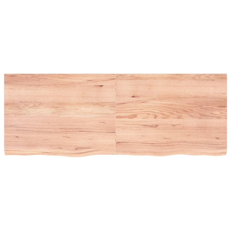 Produktbild för Bänkskiva badrum ljusbrun 160x60x(2-4) cm behandlat massivt trä