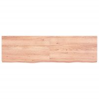 Miniatyr av produktbild för Bänkskiva badrum ljusbrun 140x40x(2-6) cm behandlat massivt trä