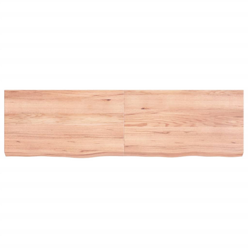 Produktbild för Bänkskiva badrum ljusbrun 140x40x(2-6) cm behandlat massivt trä