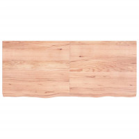 Produktbild för Bänkskiva badrum ljusbrun 140x60x(2-6) cm behandlat massivt trä