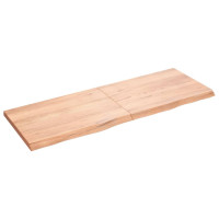 Produktbild för Bänkskiva badrum ljusbrun 140x50x(2-4) cm behandlat massivt trä