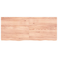 Produktbild för Bänkskiva badrum ljusbrun 140x60x(2-4) cm behandlat massivt trä