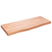 Produktbild för Bordsskiva ljusbrun 100x40x(2-6) cm behandlad massiv ek