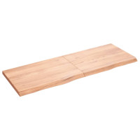 Produktbild för Bordsskiva ljusbrun 140x50x(2-4) cm behandlad massiv ek