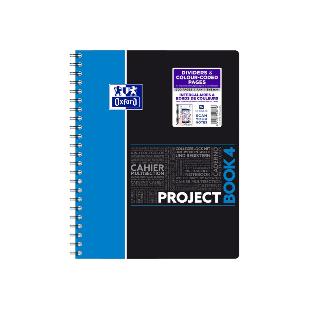 Produktbild för Oxford Student A4+ - projektbok - 100 ark