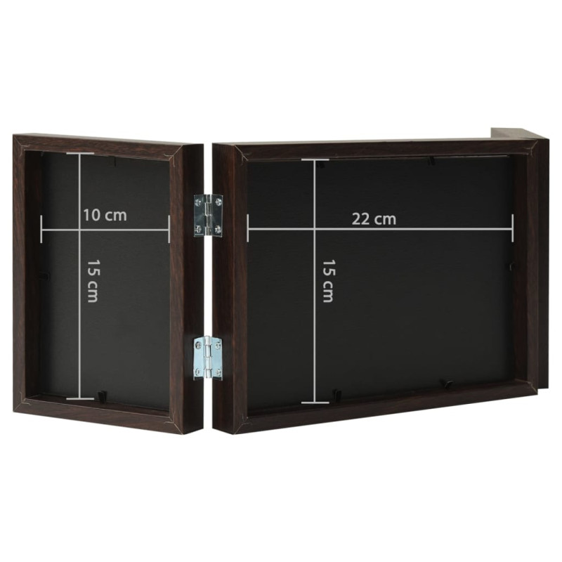Produktbild för Tredelad fotoram mörkbrun 22x15 cm+2x(10x15 cm)