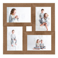 Produktbild för Fotoram för 4x(13x18 cm) bilder ljusbrun MDF