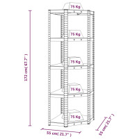 Produktbild för Hörnhylla antracit stål och konstruerat trä 5 hyllplan