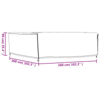 Produktbild för Överdrag till trädgårdsmöbler svart 260x260x90cm vattentät 420D