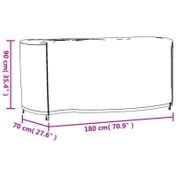 Produktbild för Överdrag till trädgårdsmöbler svart 180x70x90 cm vattentät 420D