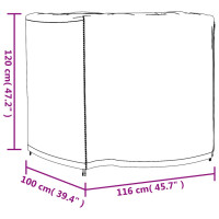 Produktbild för Överdrag till trädgårdsmöbel svart 116x100x120cm vattentät 420D