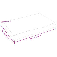 Produktbild för Bordsskiva 60x40x(2-6) cm obehandlad massiv ek