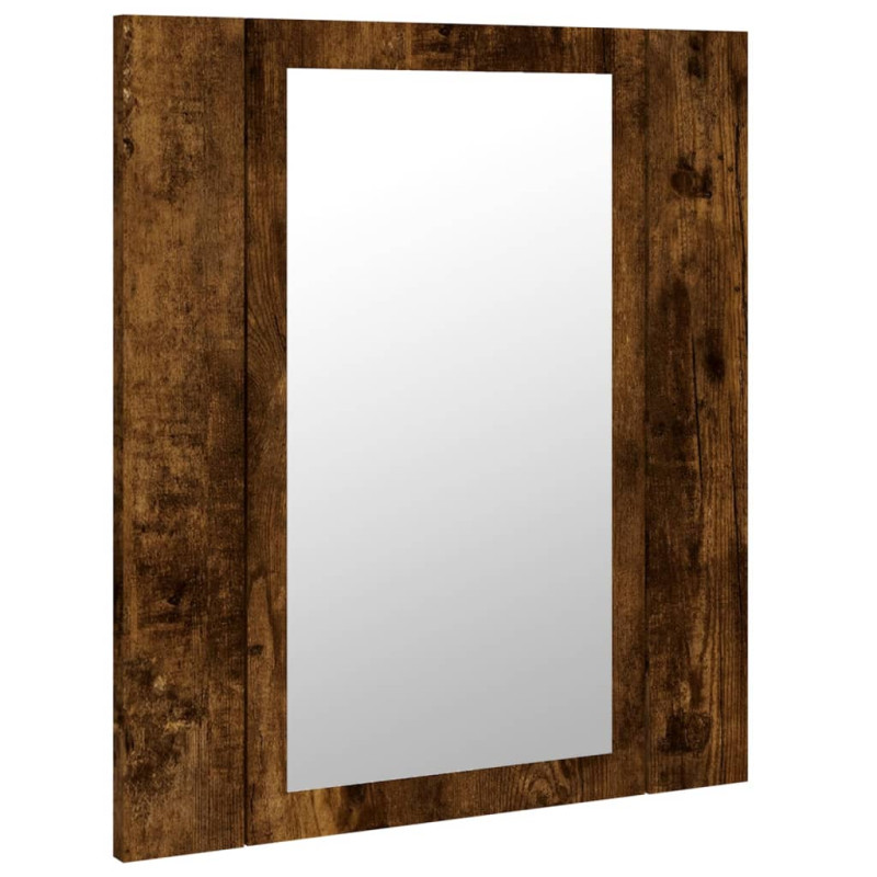 Produktbild för Spegelskåp för badrum LED rökig ek 40x12x45 cm konstruerat trä