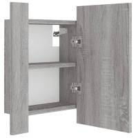 Miniatyr av produktbild för Spegelskåp för badrum LED grå sonoma 40x12x45cm konstruerat trä